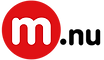 Röd cirkel med ett vitt gement "m" inuti, bredvid svart text på vit bakgrund, som påminner om snygga hemautomationsprodukter designade för det moderna hemmet.