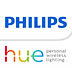 Philips Hue-logotypen har ordet "Philips" i blått ovanför en levande, flerfärgad "nyans", kompletterat med frasen "personlig trådlös belysning" i mindre teckensnitt. Det är som att ha datorhjälp hemma för din belysning, vilket ger teknisk bekvämlighet och färg till ditt utrymme.